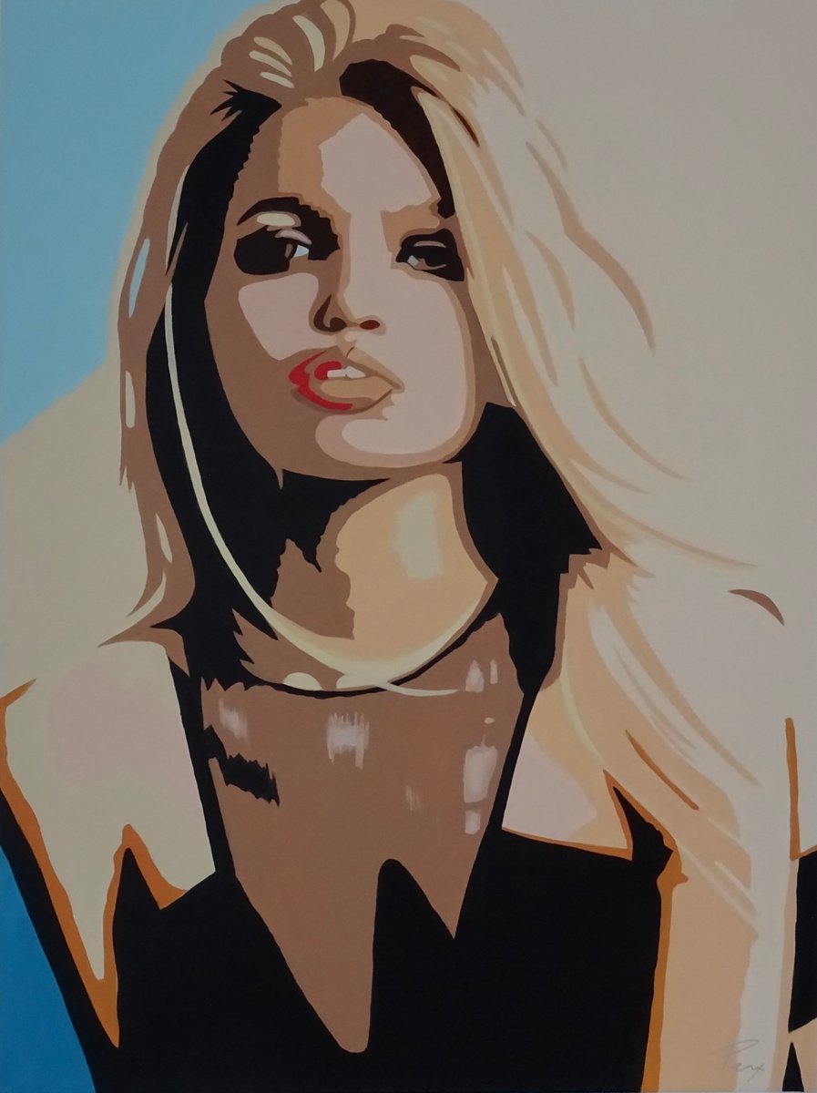 Expressive Portrait Acrylic Painting By Penny Burton, 24 X 31", Photoshoot 2, Original Artwork