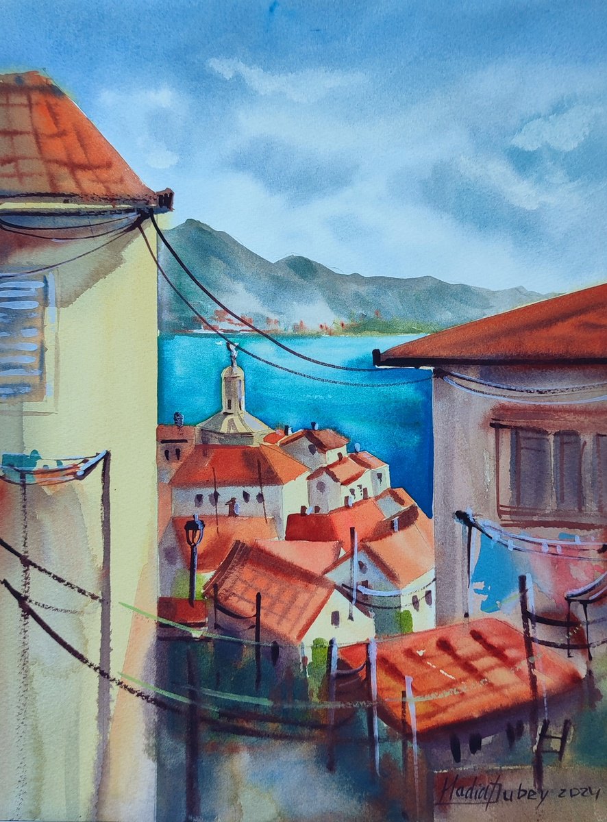 Korcula. Original artwork by Nadiia Dubei