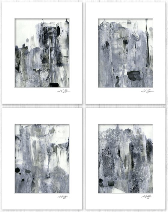 Song Of The Journey Collection 20 - 4 Abstract Paintings in mats by Kathy Morton Stanion