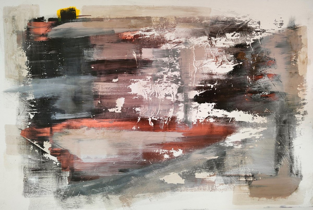 Abstract Acrylic Painting By Carlos Alberto Rizzotti, 47 X 31, Svelare, Original Artwork
