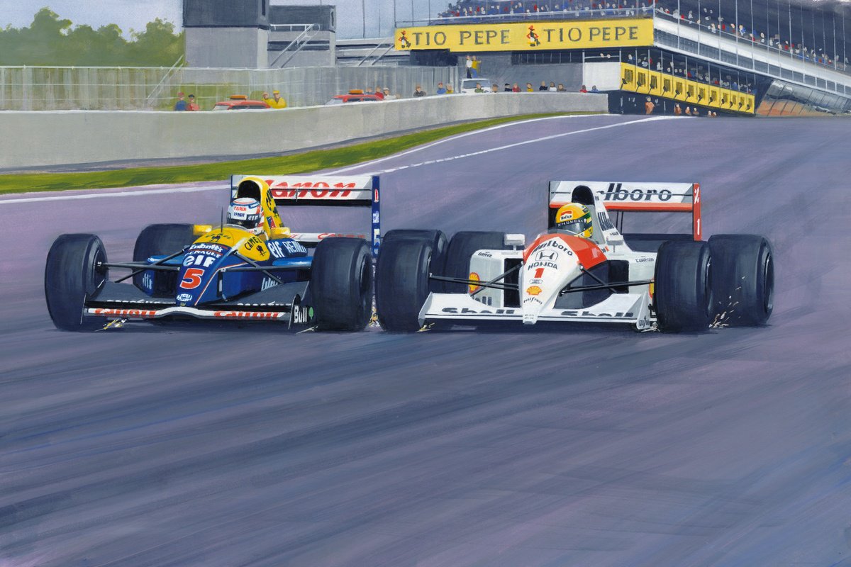 Transport Painting By Martin Tomlinson, 24 X 18", Spanish Gp 1991, Original Artwork