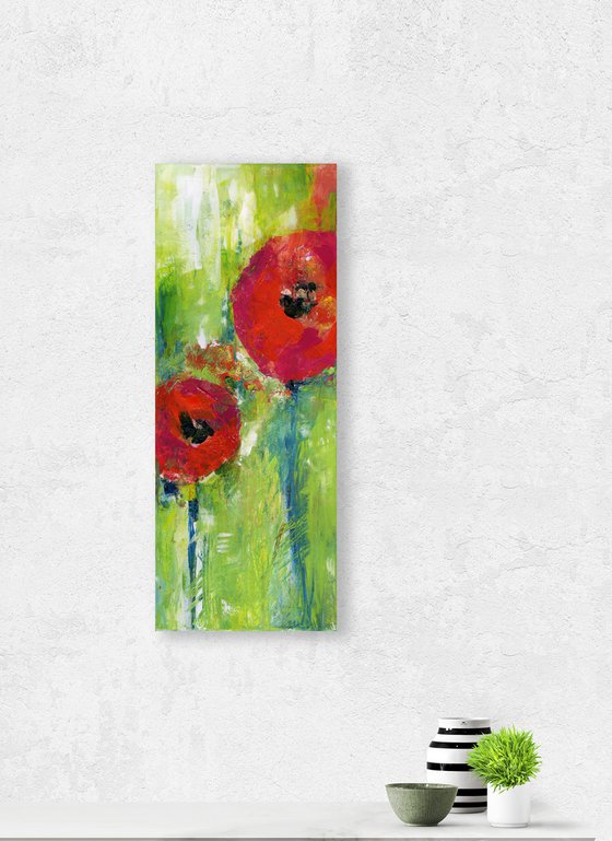 Two Poppies - Floral Painting by Kathy Morton Stanion