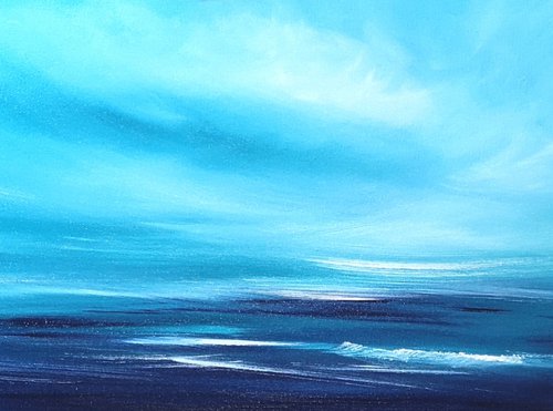 Just Blue - seascape, emotional, panoramic by Mel Graham