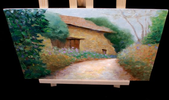 The Abandoned Barn, impressionist oil painting