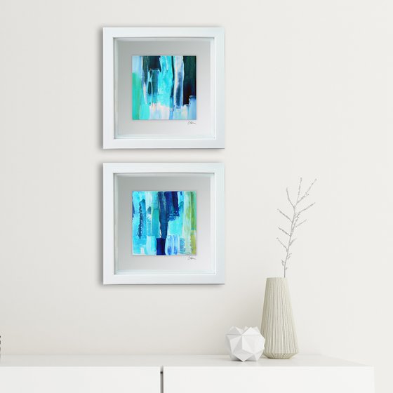 Framed ready to hang original abstract  - Deep water #8