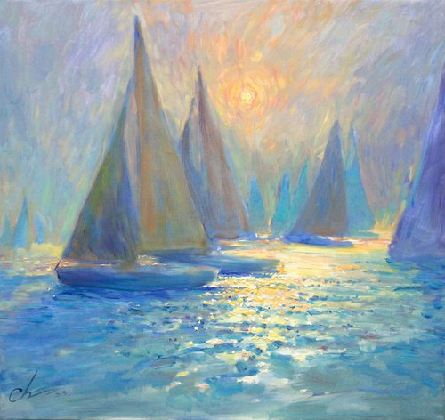 Evening regatta by Sergei Chernyakovsky