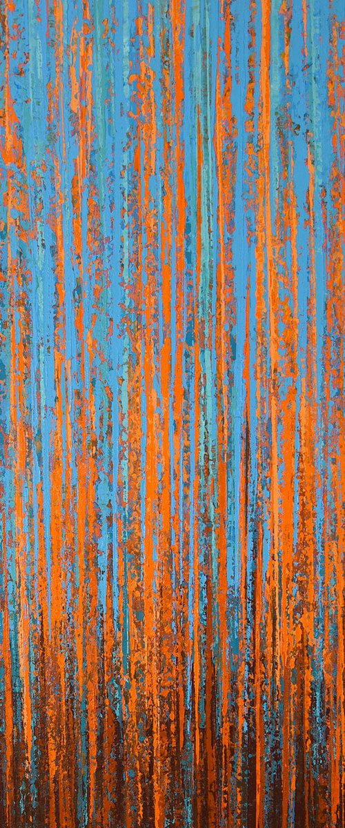 Orange Blue - Color Field by Suzanne Vaughan