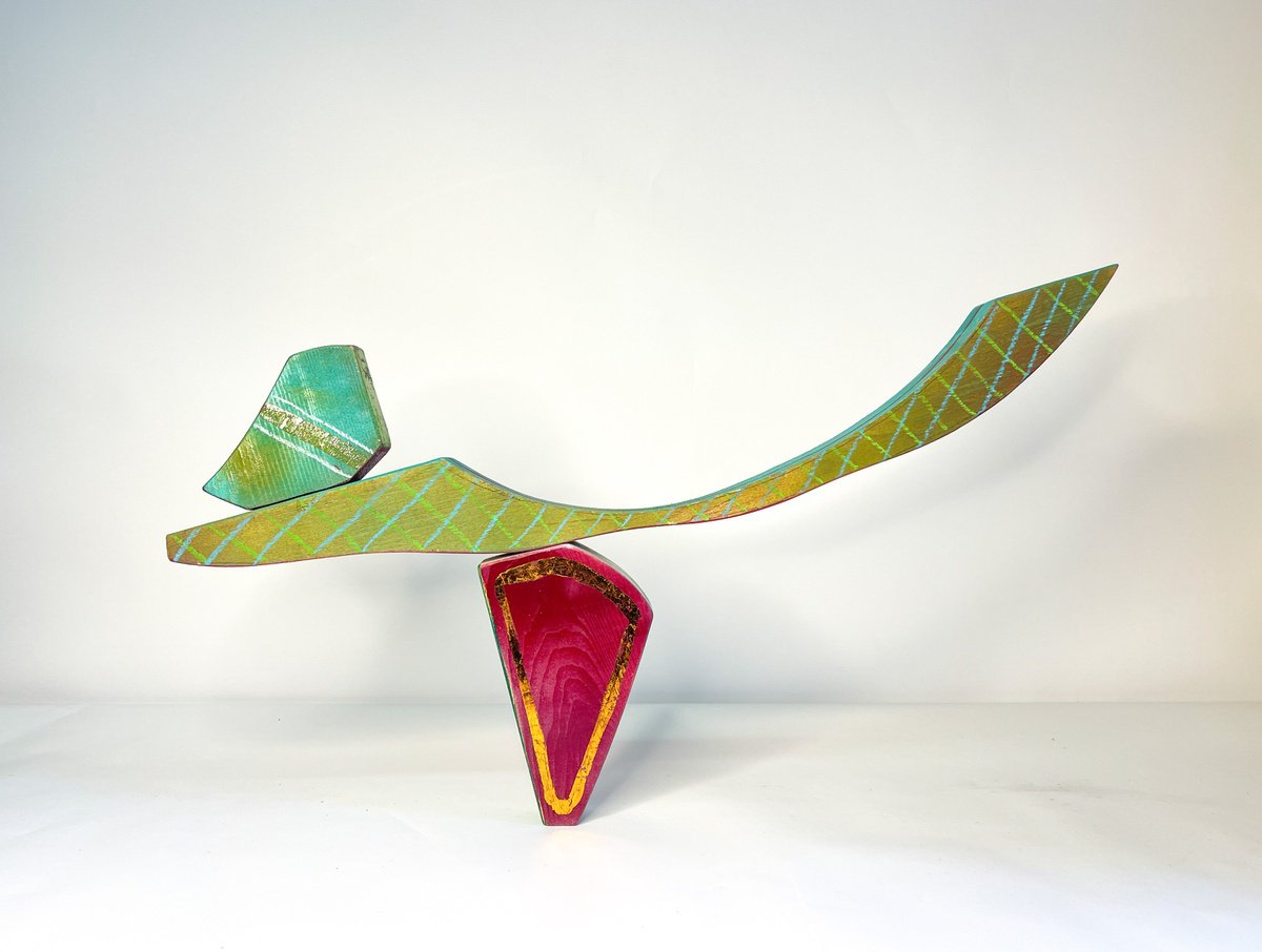 Geometric Abstract Sculpture By Kimberlee Rocca, 27 X 16", Play Sculpture #6Pag, Original Artwork