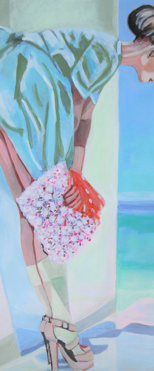 Woman in blue  / 86.5 x 61.5 cm by Alexandra Djokic