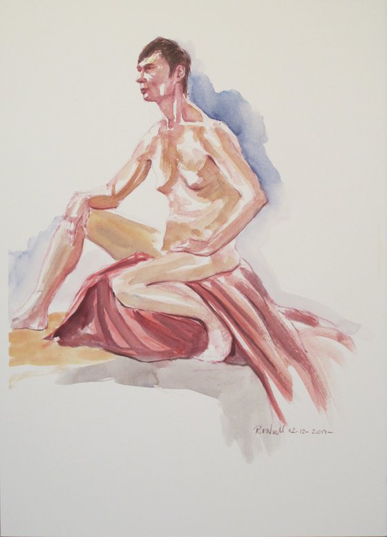 Seated male nude