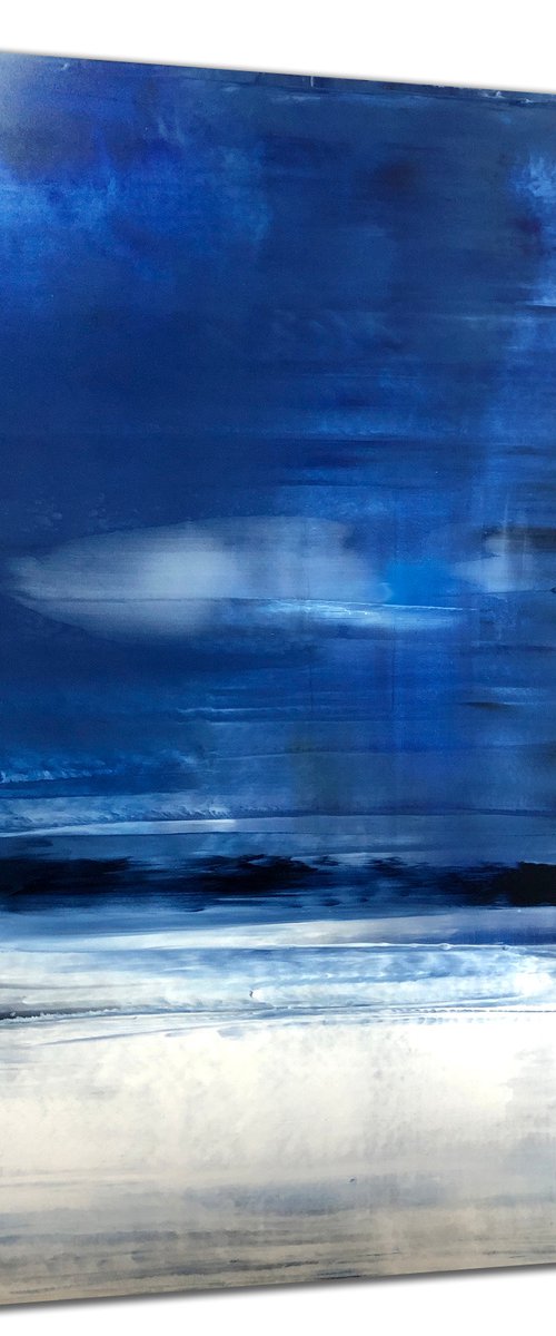 Moonlight Glow On The Snow (36x48in) by Robert  Tillberg