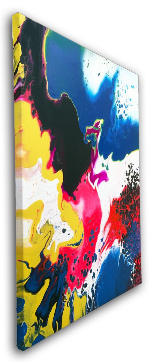 "Dragon In Flight" - Original Abstract PMS Acrylic Painting, 18 x 24 inches by Preston M. Smith (PMS)