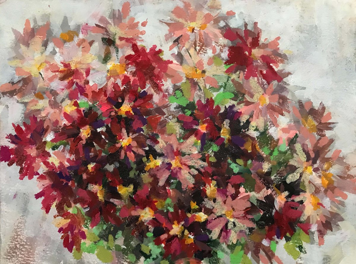 Autumn bouquet. one of a kind, original painting by Galina Poloz
