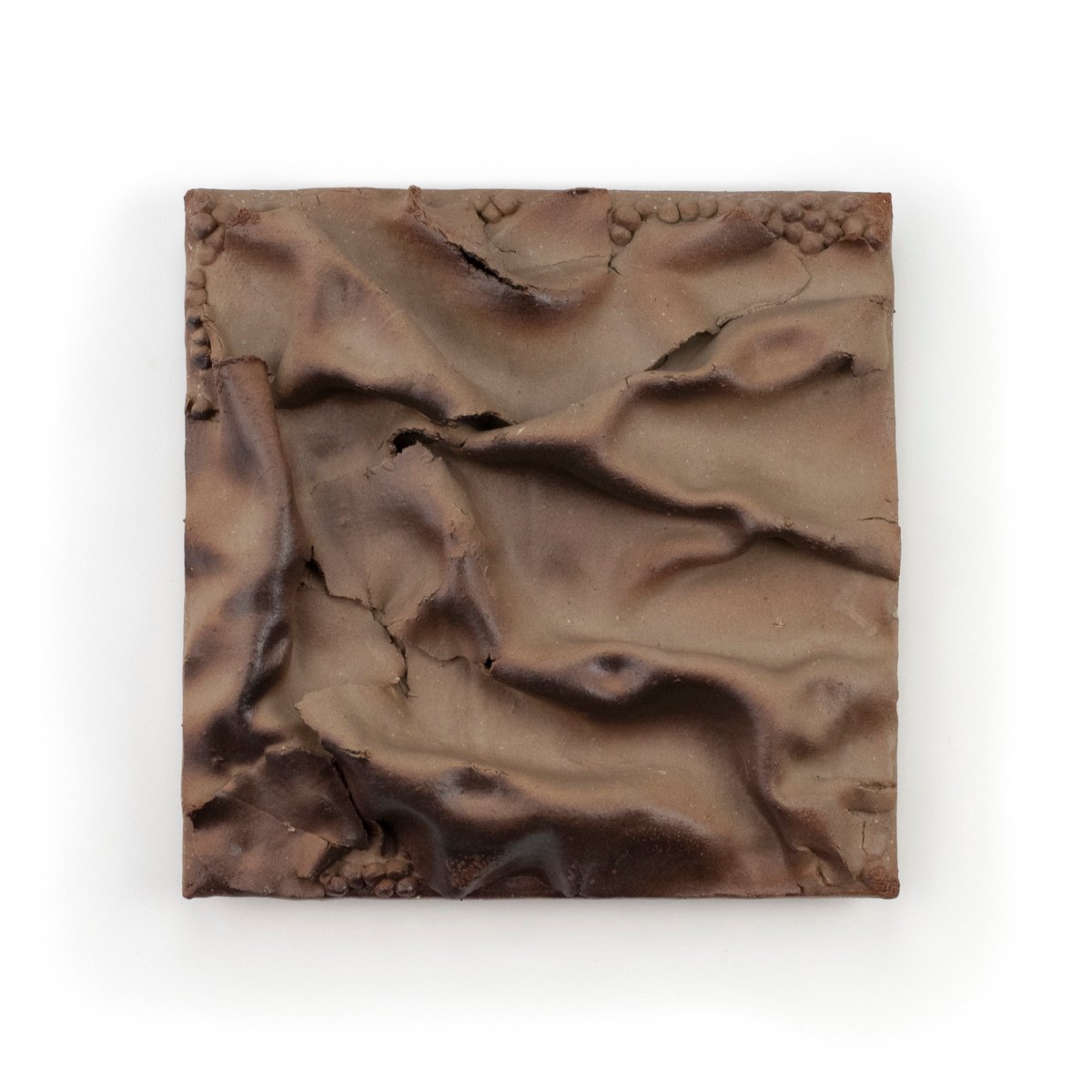 Expressive Abstract Clay Sculpture By Maryia Virshych, 10 X 10", Terra Cognita. Sandburn, Original Artwork