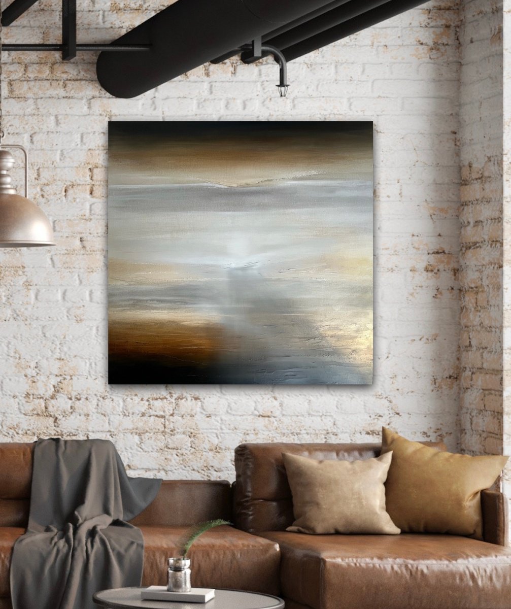 Expressive Landscape Acrylic Painting By Suzanne Williams, 39 X 39", Sigma, Original Artwork