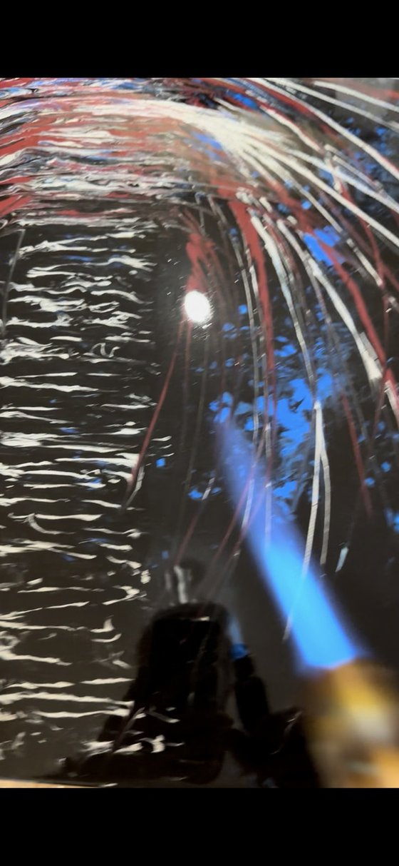 Forever — Blue-Black Resin Abstract, 150 cm