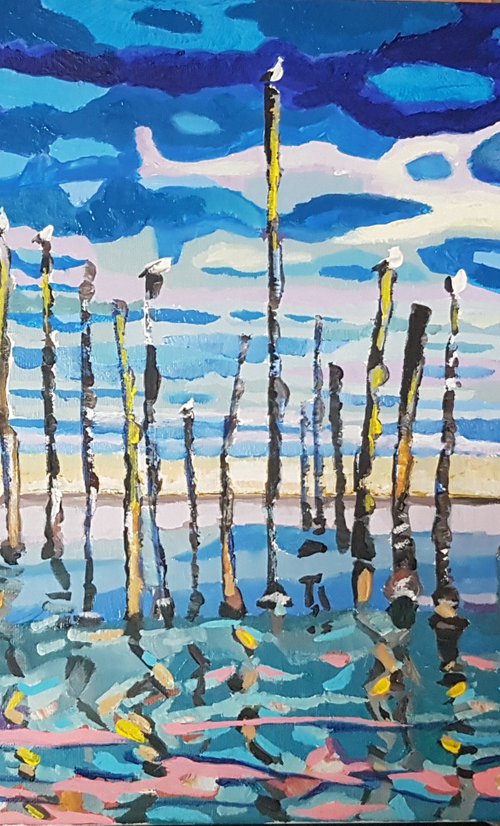 Just a few sticks in the sea by Kathrin Flöge