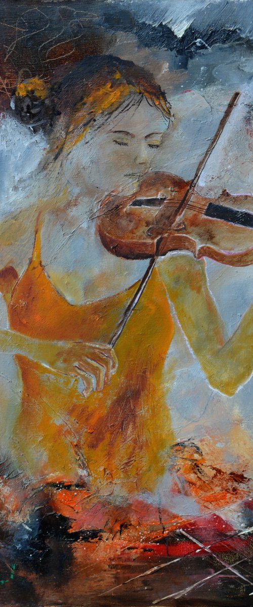 She is playing violin by Pol Henry Ledent