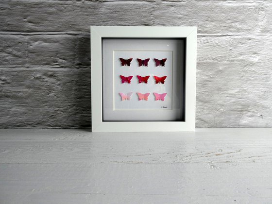 9 Red butterflies