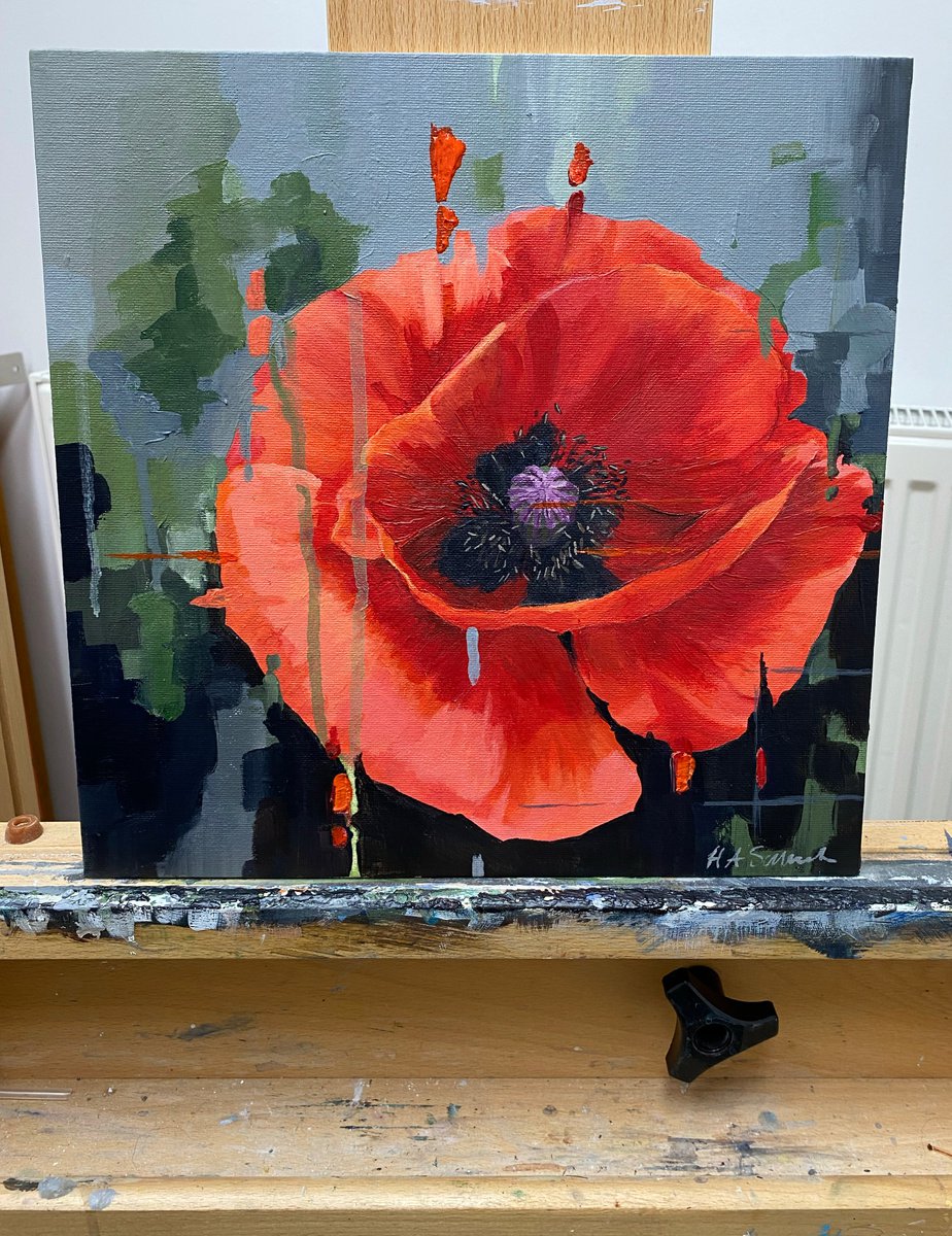  Remembrance Poppy By Helen Sinfield, 12 X 12, Artwork For Sale On Artfinder