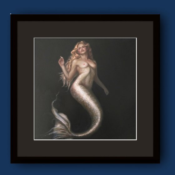 Perla Marina, mermaid oil painting
