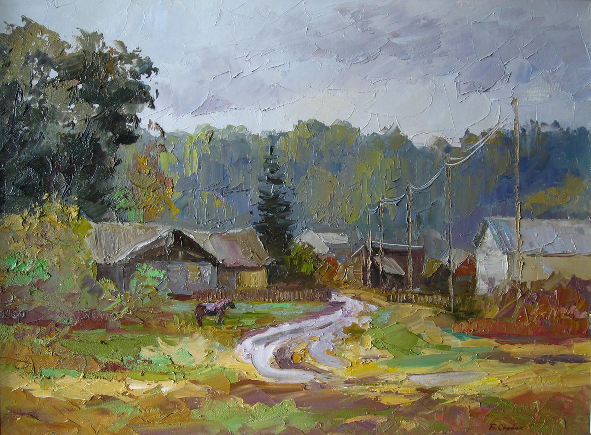 Oil painting Rainy day nSerb29 by Boris Serdyuk
