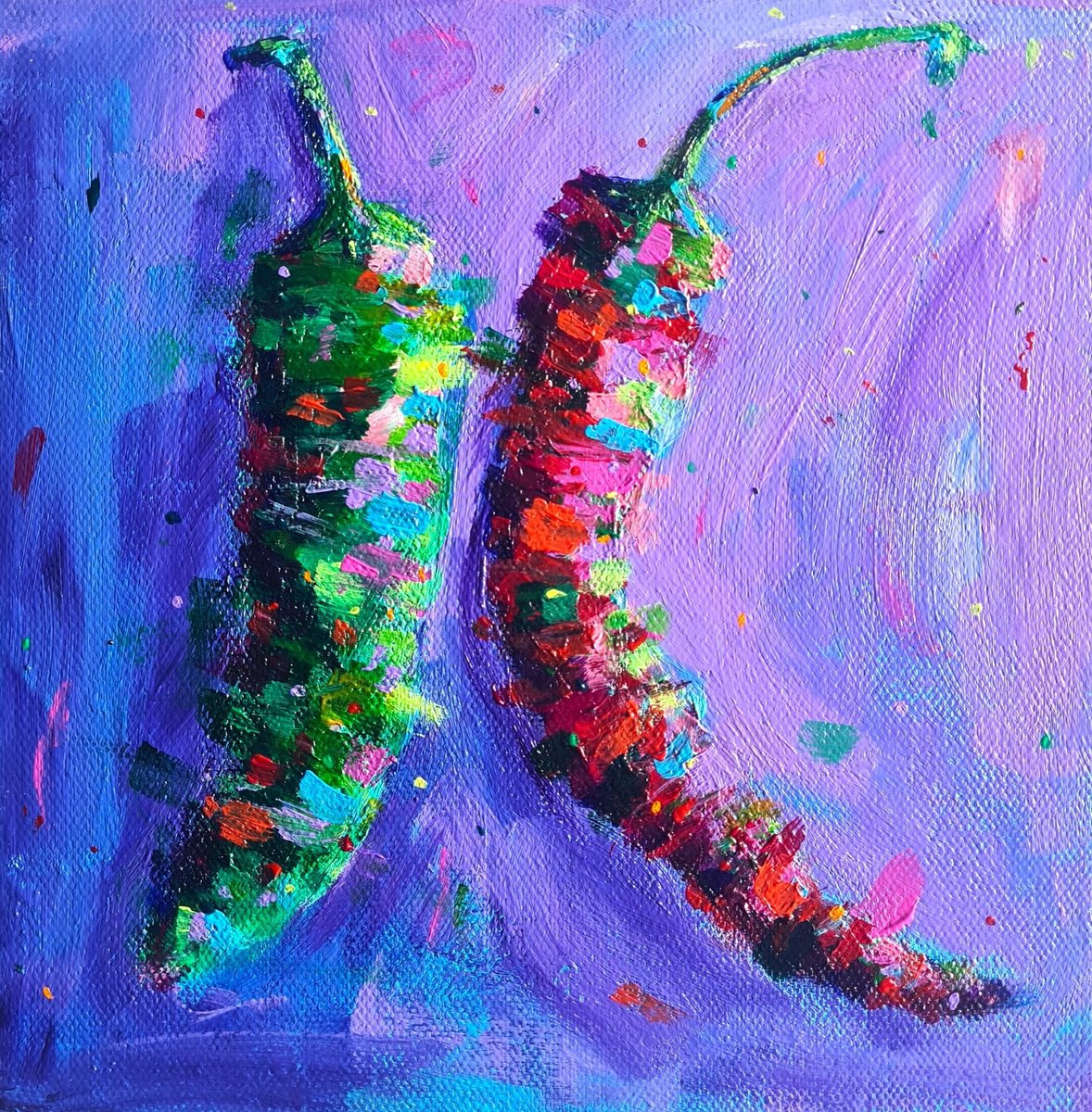  Jalapeno Pepper And Red Chilli By Dawn Underwood, 8 X 8, Artwork For Sale On Artfinder