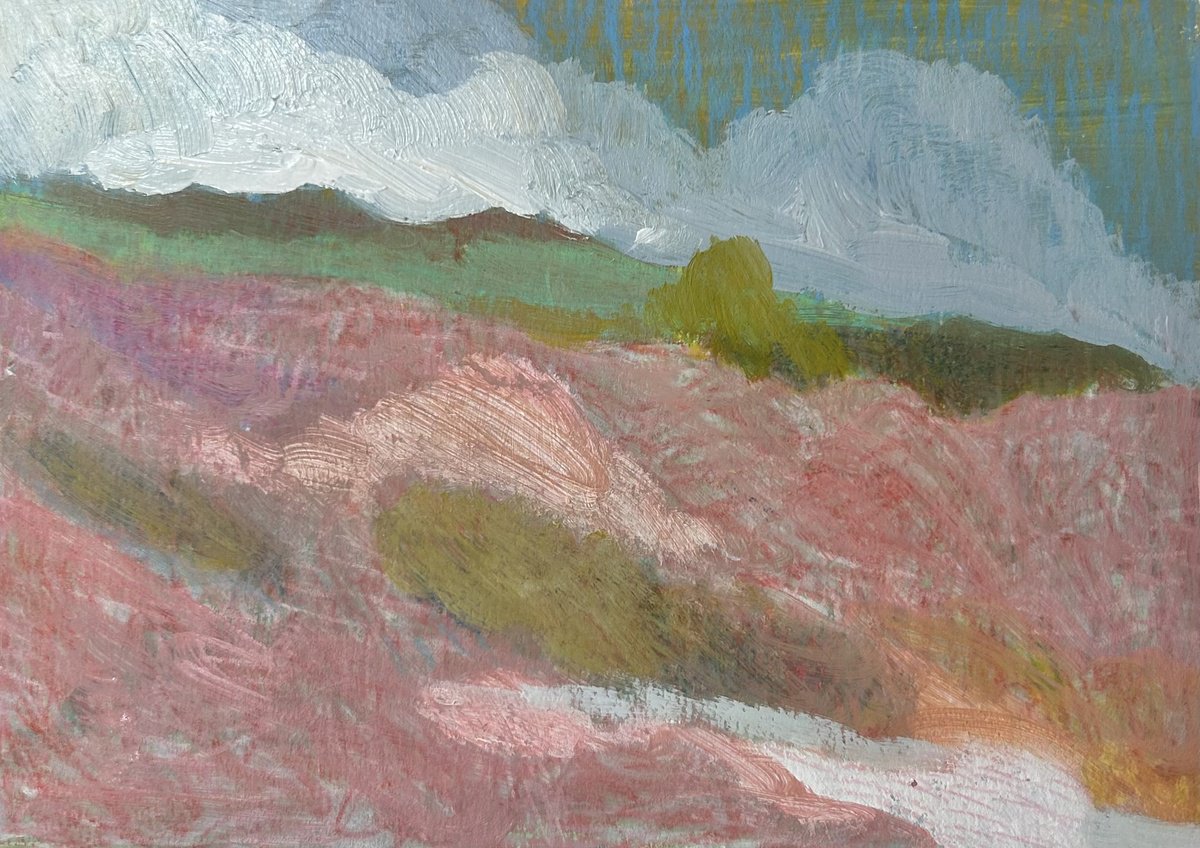 Expressive Landscape Pastel Drawing By Kimberley Day, 8 X 6", Purbeck Study - Arne, Original Artwork