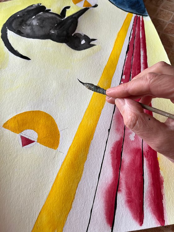 Kandinsky Cat Painting