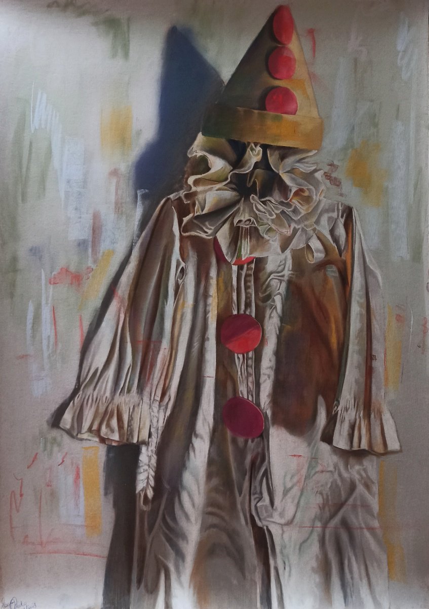 Photorealistic Still Life Pastel Drawing By Laura Muolo, 20 X 28", The Joke, Original Artwork