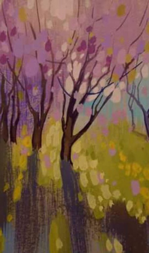 Spring Rays, original painting 30x21 cm by Sergey  Kachin