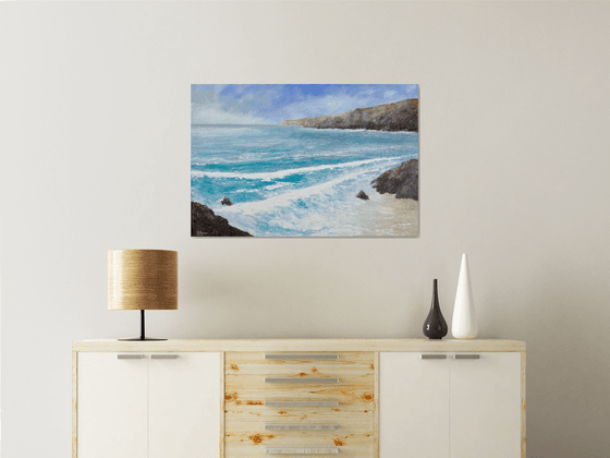 Ocean Waves Roll In : 61x91cm