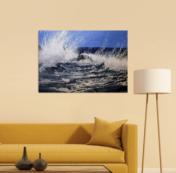 Seascape "Ocean waves"  Large Painting