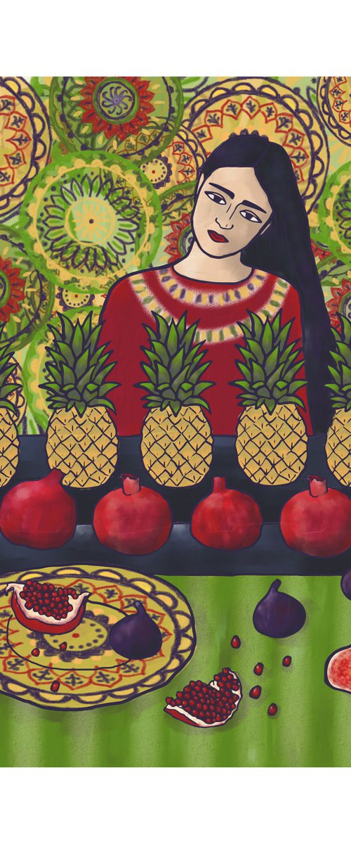 Girl with Southern Fruits by Arina Kukushkina