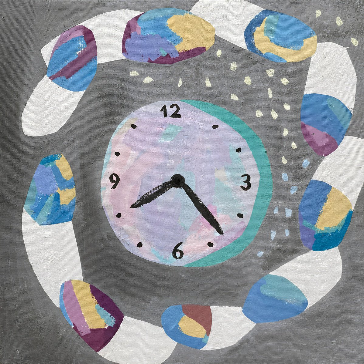 Geometric Abstract Acrylic Painting By Sofi Ginger, 31 X 31", Cycles Of The Universe 2, Original Artwork