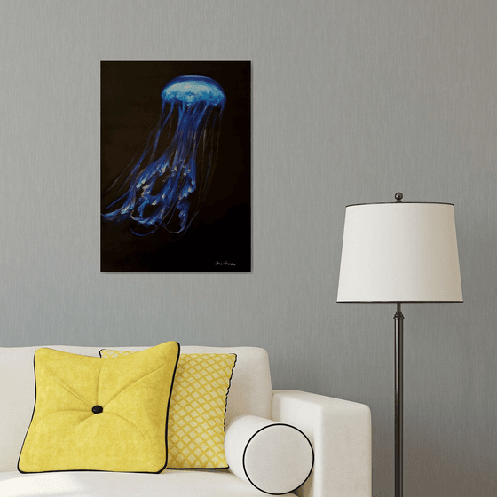 Sea life flying jellyfish