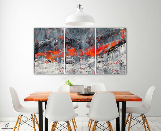 180x90cm. / Abstract triptych / Abstract 2190