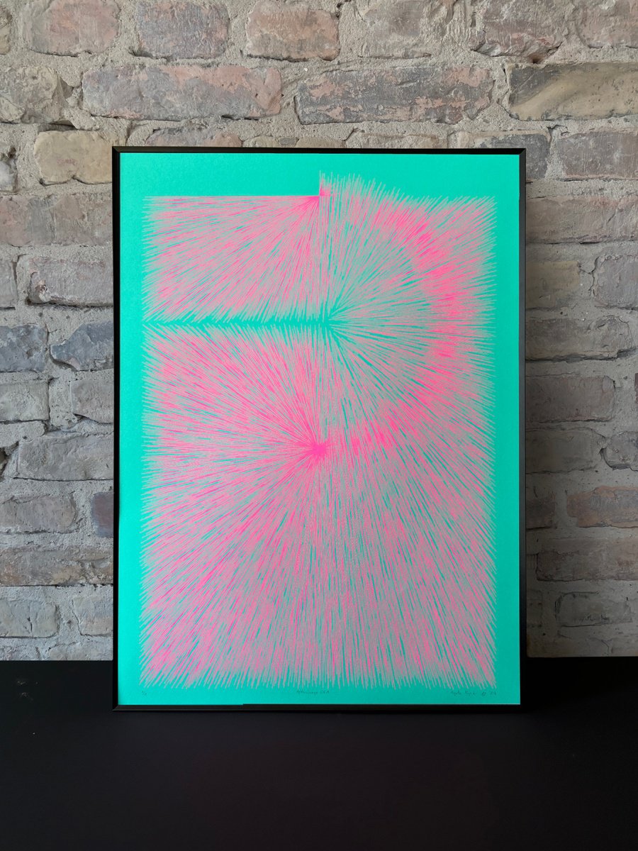 Geometric Abstract Screenprint By Agata Kycia, 20 X 28, Afterimage 06A, Original Artwork