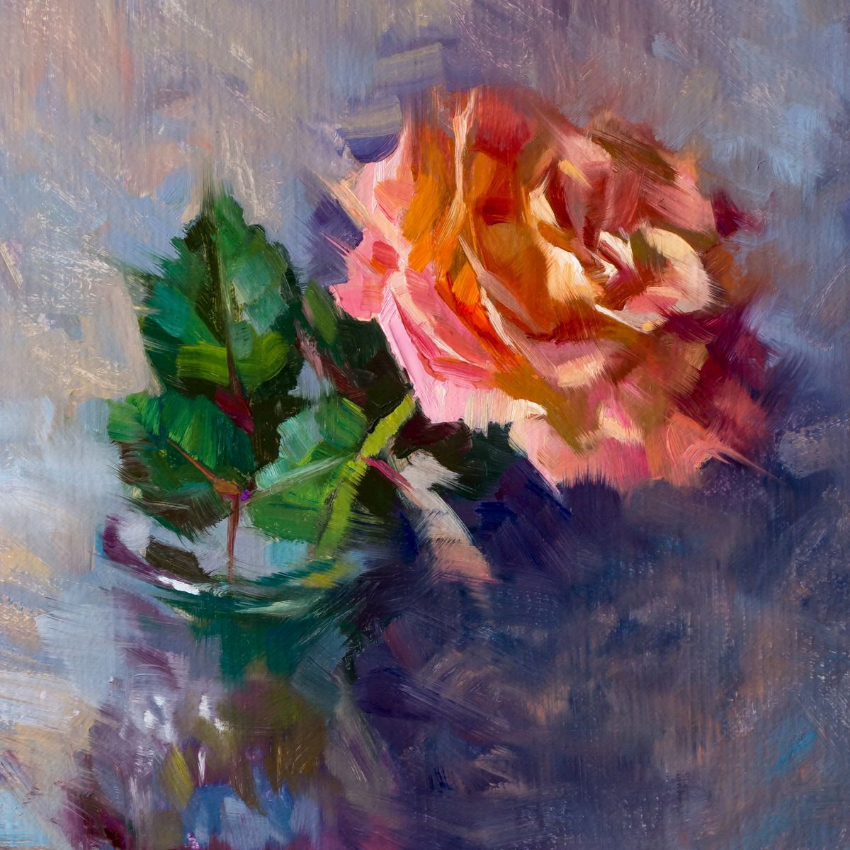 ’Pink Rose’ - original oil painting, alla prima oil painting, one of a kind by Alex Kelly