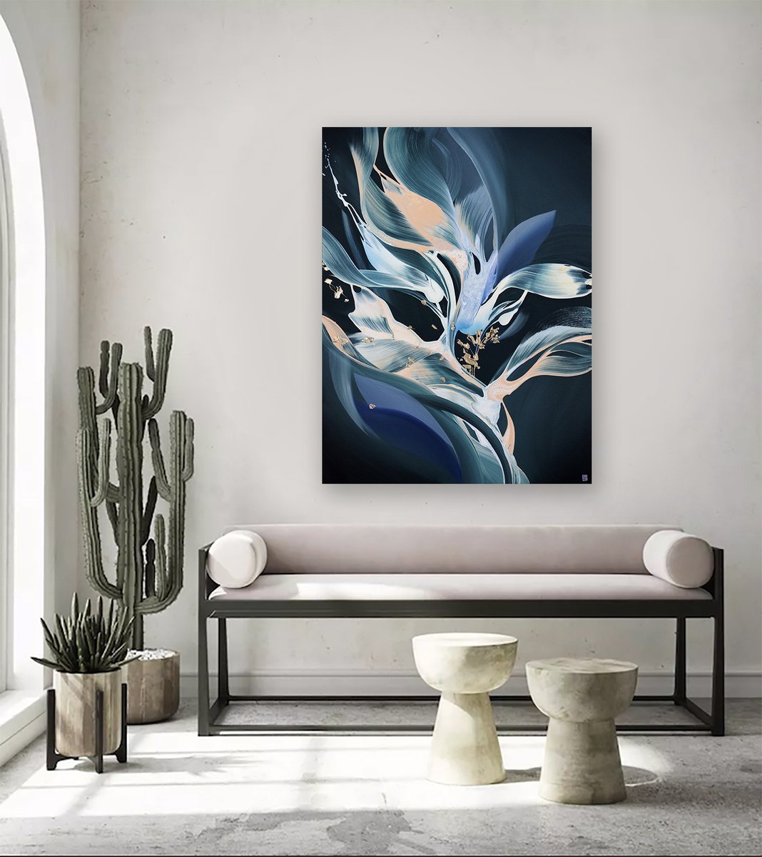 Abstract Acrylic Painting By Novi Lim, 30 X 40", Another World, Original Artwork