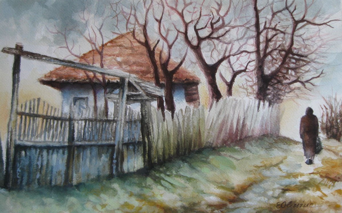 Impressionistic Landscape Watercolour By Elena Oleniuc, 16 X 10, The Road, Original Artwork