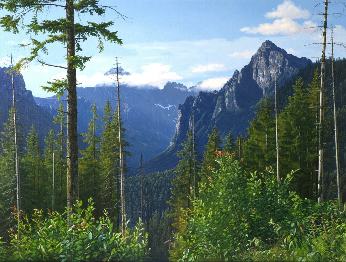 Photorealistic Landscape Oil Painting By Mlynarcik Emil, 31 X 24", Transformations Of The Forest, Original Artwork