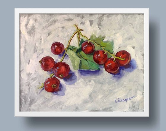 Red currant, berries still life