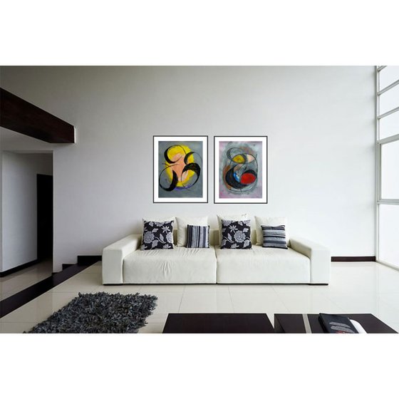 cosmogonie 2 / diptych - 39,37 x 25,59 in (100 x 65 cm)