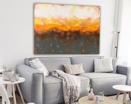 abstract sunrise (150 x 110 cm XL artwork) Dee Brown