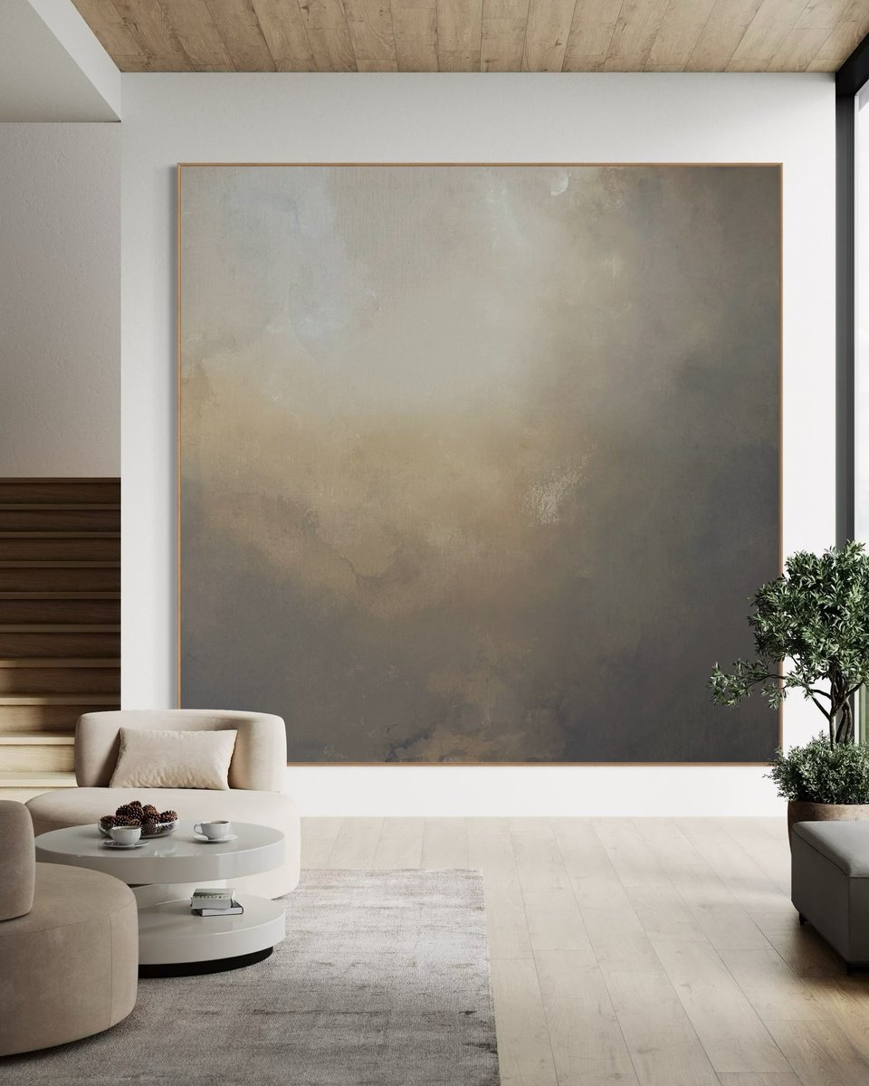 Abstract Acrylic Painting By Gabriela Azar Schreiner, 75 X 75, Whispers Of The Night, Original Artwork