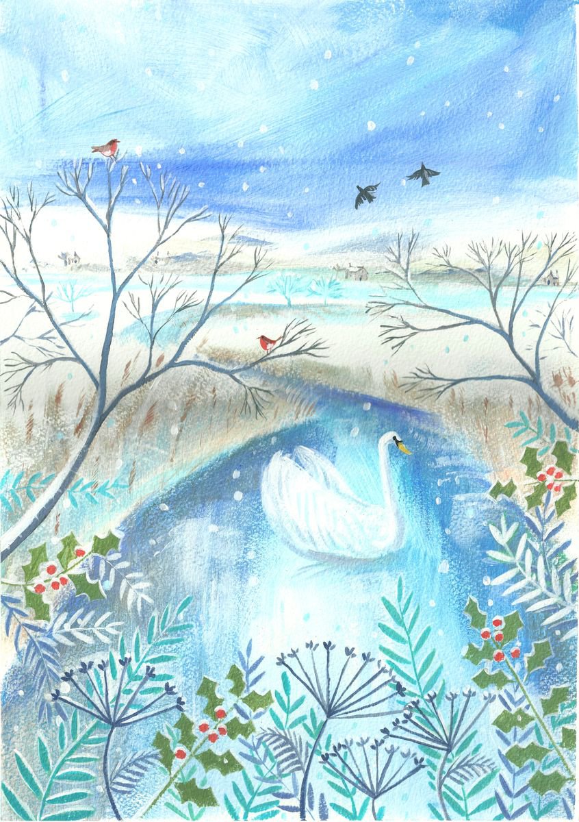 Swan in Winter by Mary Stubberfield