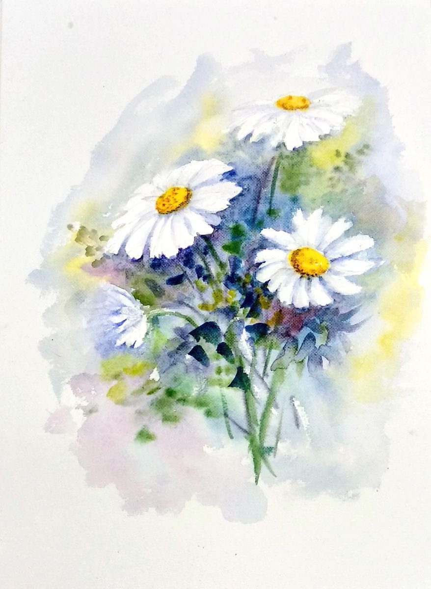 Chiloskit Ceramic 7 Well Daisy Shaped Watercolour Paint Mixing