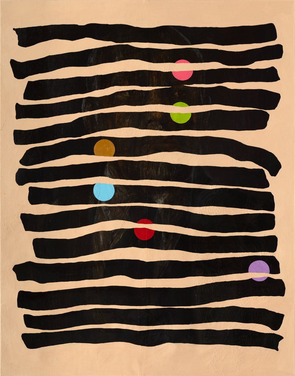 Abstract Portrait Oil Painting By Oleksandr Balbyshev, 43 X 55", Recycled Lenin #13, Original Artwork