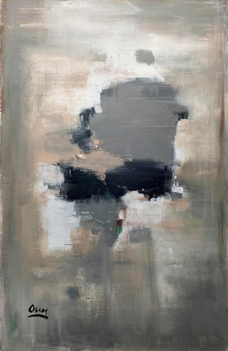 Abstract Acrylic Painting By Oscar Alvarez Pardo, 39 X 61", Grounded, Original Artwork